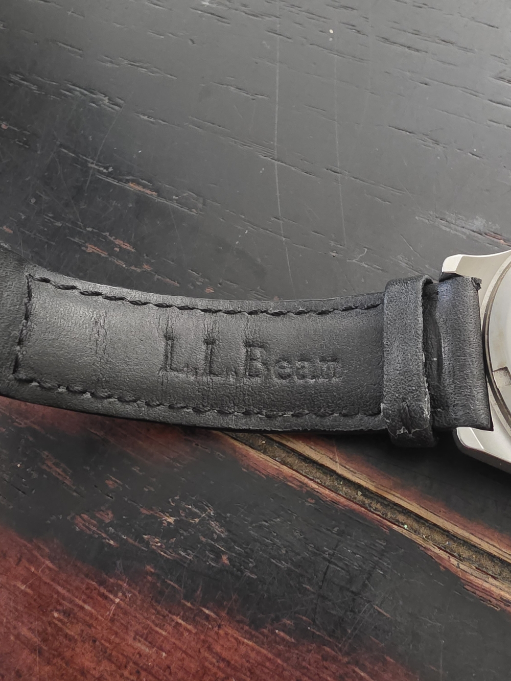 L.L. Bean Men's Black Dial Leather Strap Watch - Picture 9 of 9